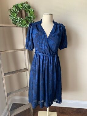 Draper James navy blue wrap dress